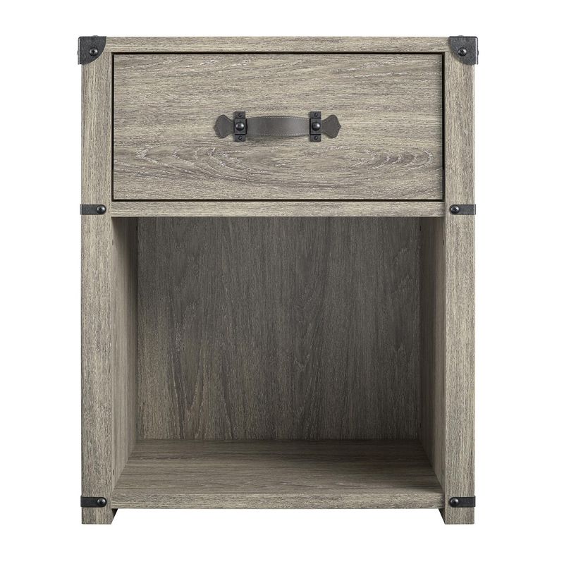 Nova 1 Drawer Storage Nightstand - Grey Oak