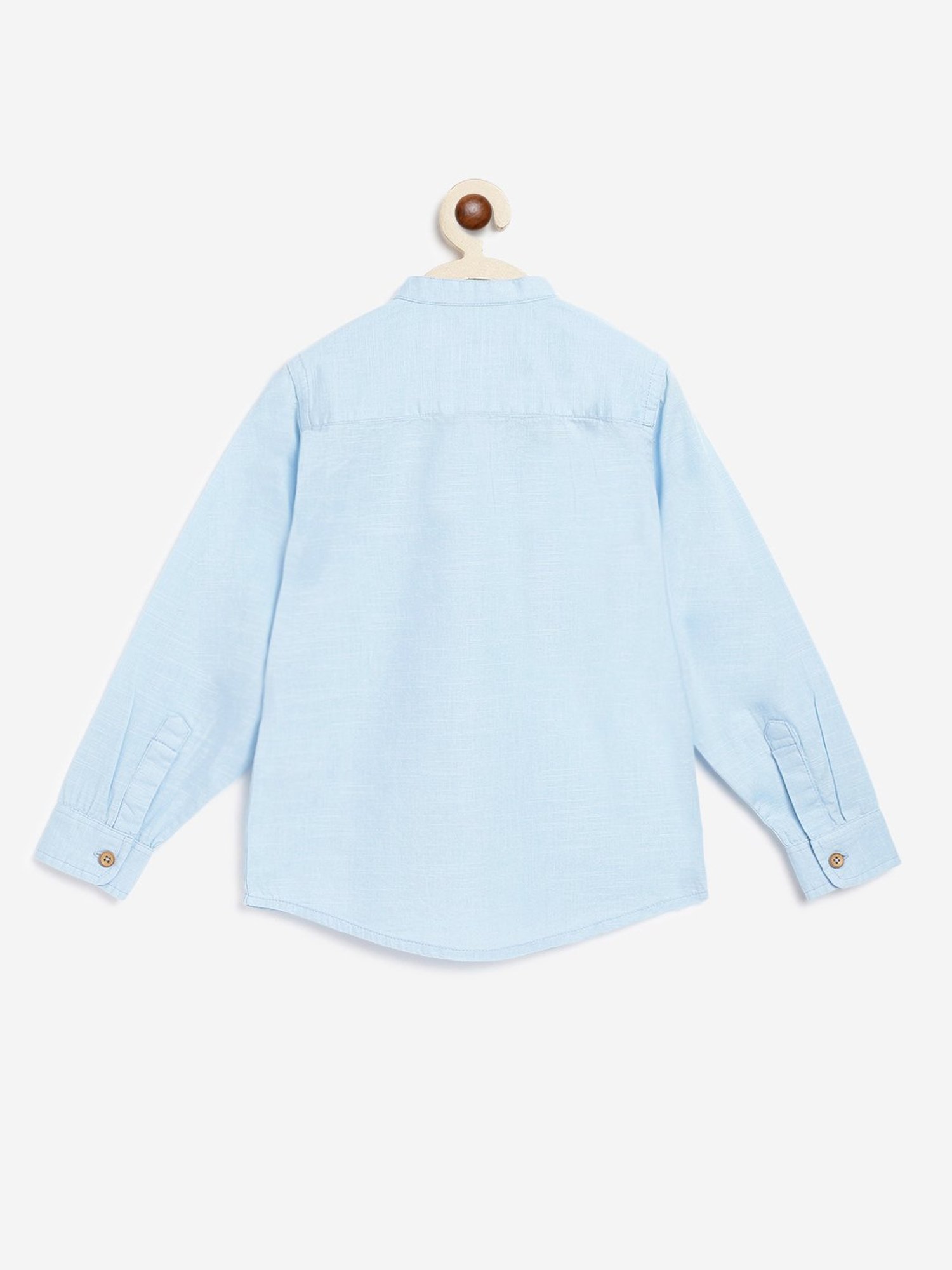 Campana Kids Blue Solid Full Sleeves Shirt