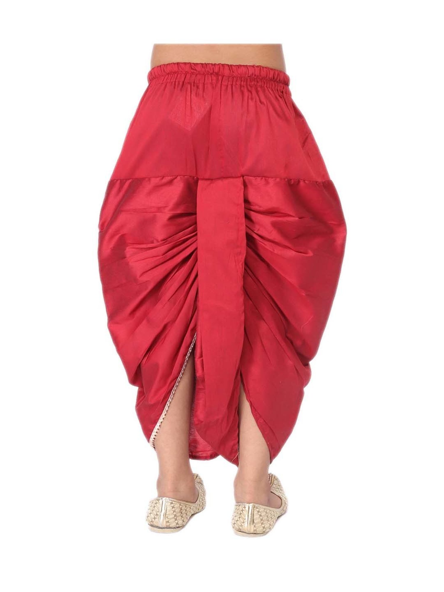 TABARD Kids Maroon Cotton Regular Fit Dhoti