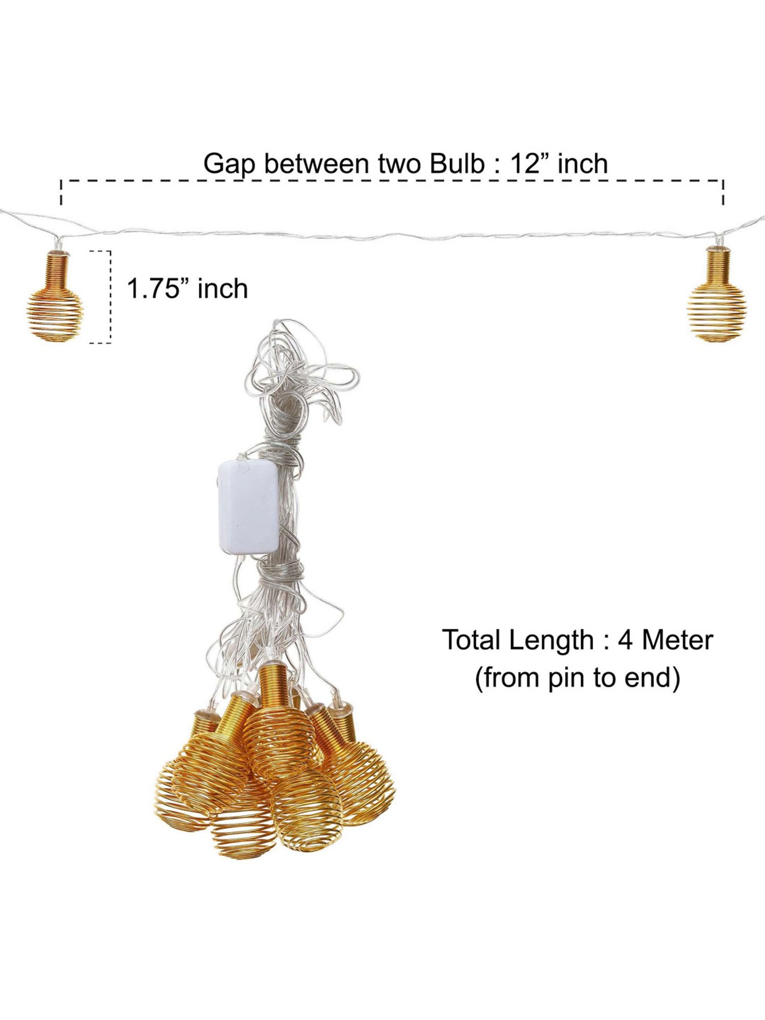 eCraftIndia Golden Spring Ball Steady Blinking Color Changing LED Fairy String Lights