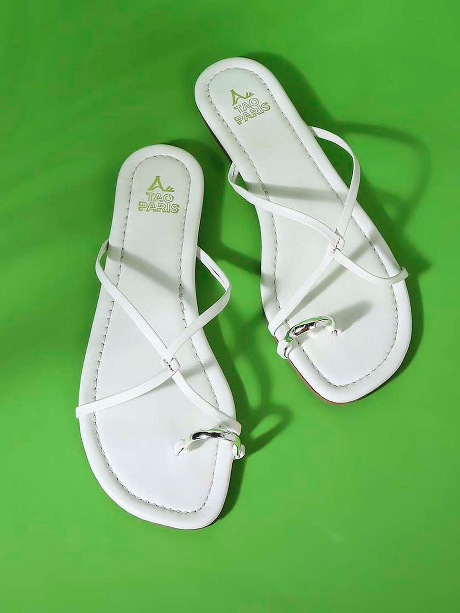 Tao Paris Women's Rihana White Toe Ring Sandals