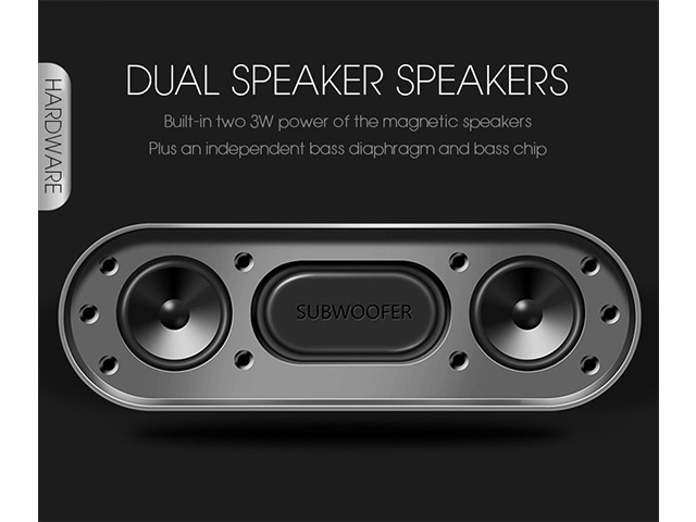 Autofeel Subwoofer Bluetooth Speaker Hifi Dual Bass Loudspeakers Wireless Stereo Metal Column FM Radio Soundbar Mini Portable Speakers Support TF Handsfree Mic For iPhone Samsung Phone Computer