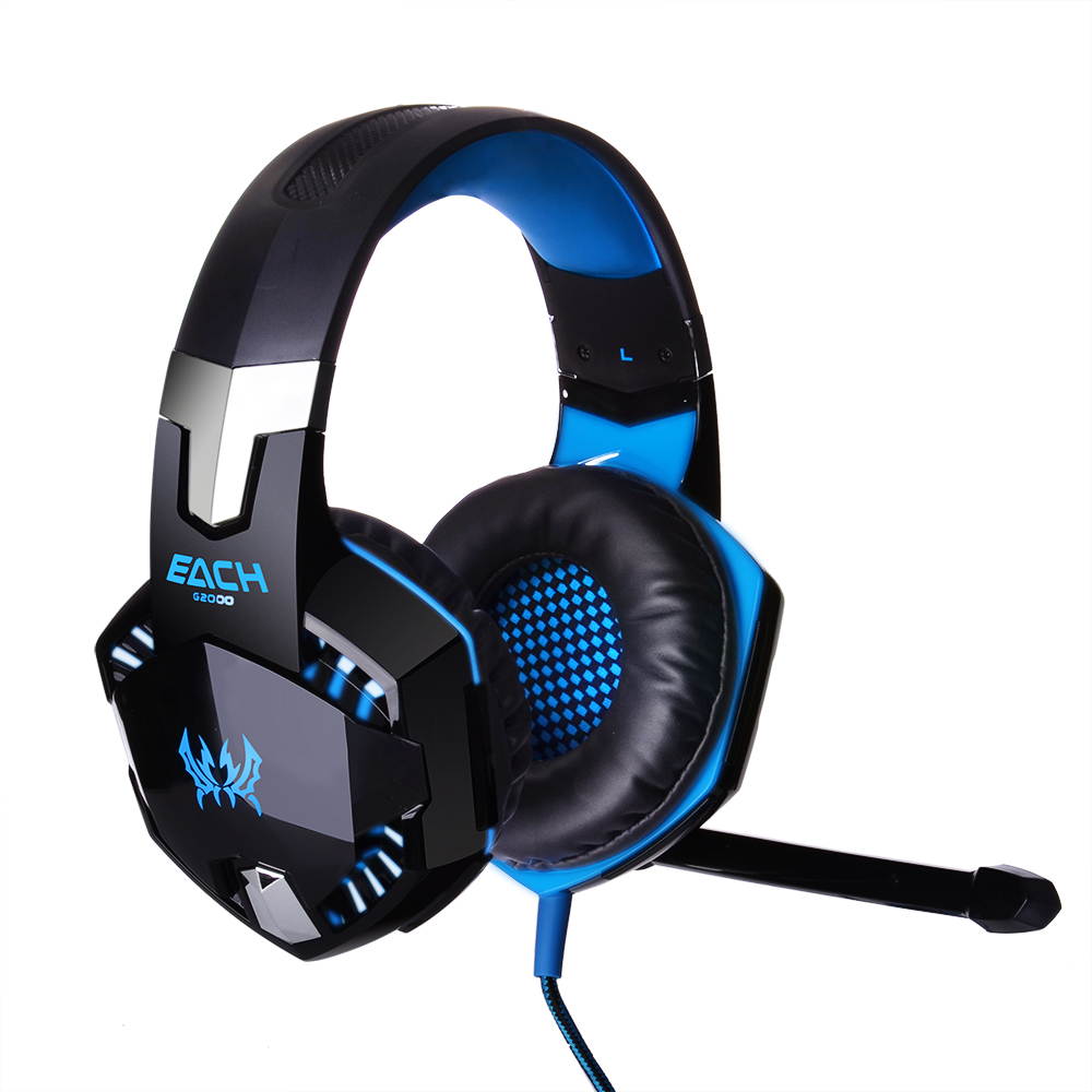 EACH G2000 Deep Bass Headphone Stereo Surrounded Over-Ear Gaming Headset Headband Earphone with Light for PC LOL Game