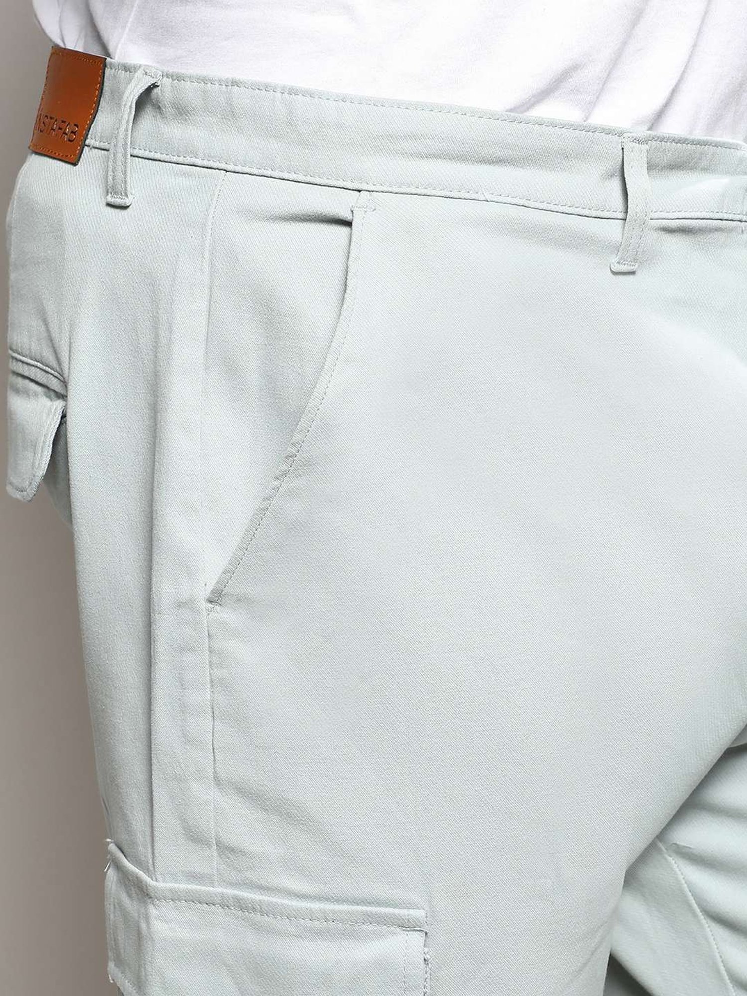 Instafab Plus Sage Green Regular Fit Plus Size Cargos