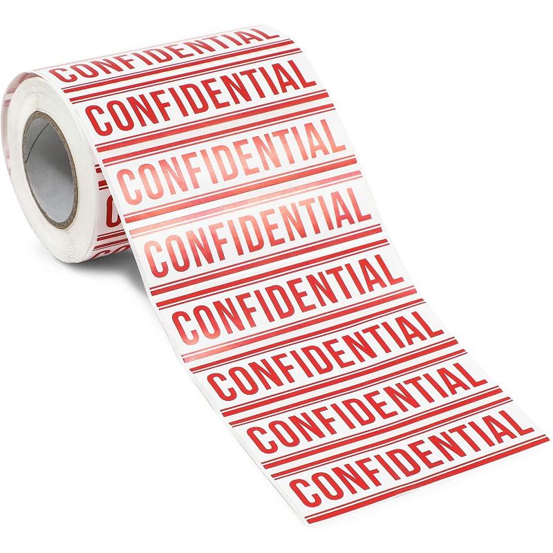 Stockroom Plus 600-Pack Confidential Instruction Labels, Red and White Sticker Roll (1 x 4 in)