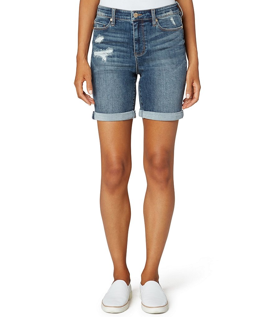 Liverpool Los Angeles Kristy Eco-Frendly Hi-Rise Double Roll Cuff Bermuda Shorts