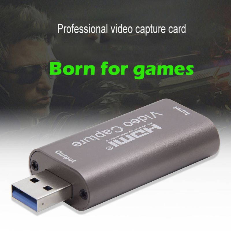 1080P USB 3.0 HDMI Capture Card Video Recording Box for Game DVD Camcorder Camera Live Streaming Video Conference Online Teaching Portable USB HD Video Capture Card