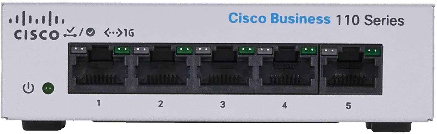 Cisco Business CBS110-5T-D Unmanaged Switch | 5 Port GE | Desktop | Ext PS | Limited Lifetime Protection (CBS110-5T-D)
