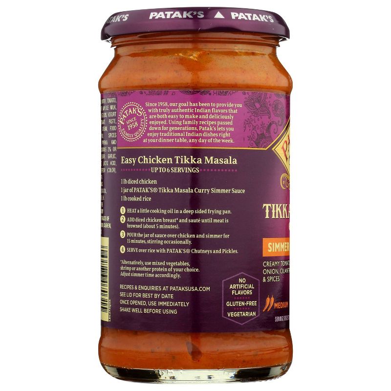 Patak's Tikka Masala Curry Simmer Sauce 15oz