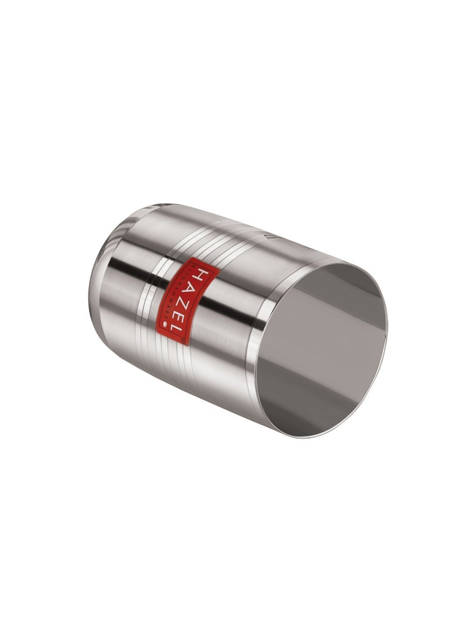 HAZEL Silver Stainless Steel Drinking Water Glasses - Set of 12 (350ml)