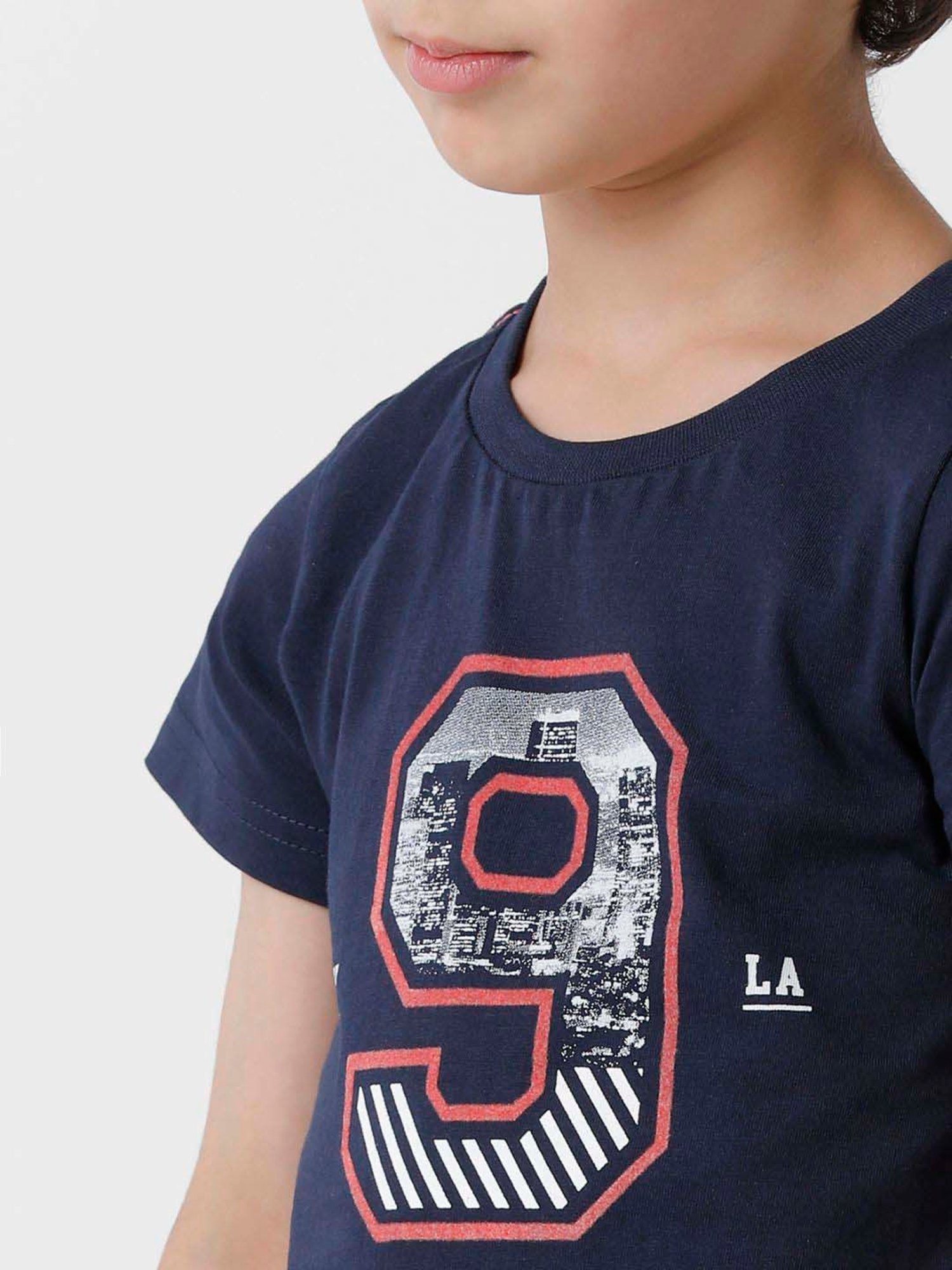 Kate & Oscar Kids Navy Cotton Printed T-Shirt