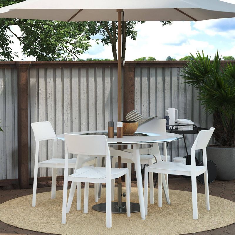 Chandler 4pk Indoor/Outdoor Stacking Chairs - White - Novogratz
