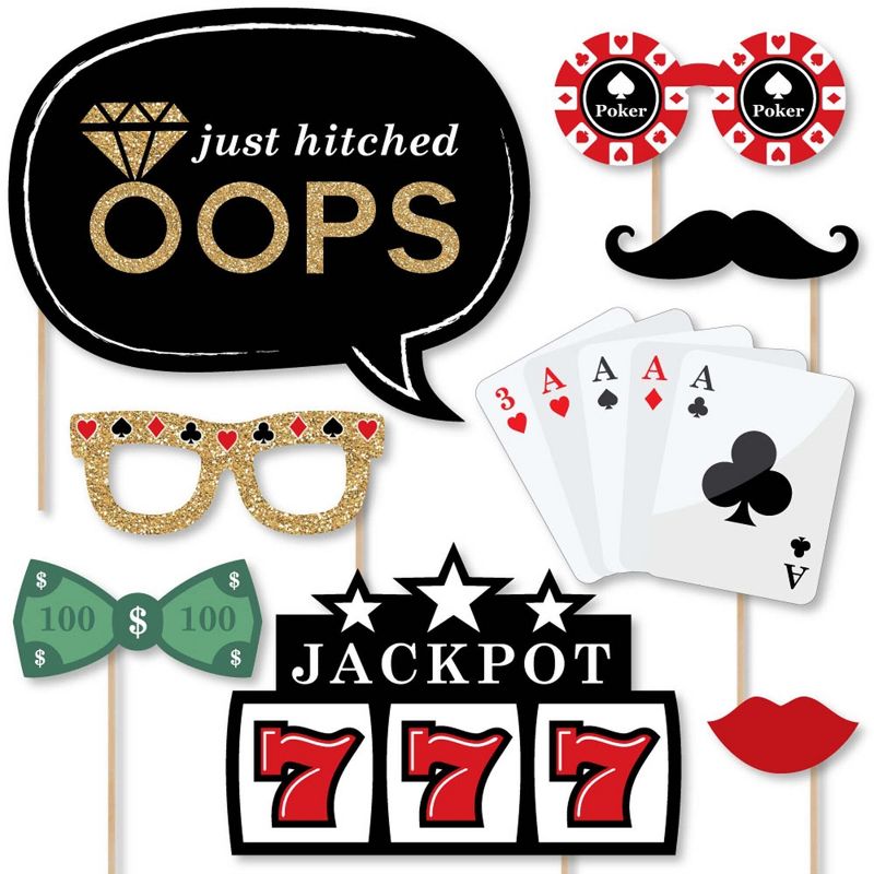 Big Dot of Happiness Las Vegas - Casino Photo Booth Props Kit - 20 Count