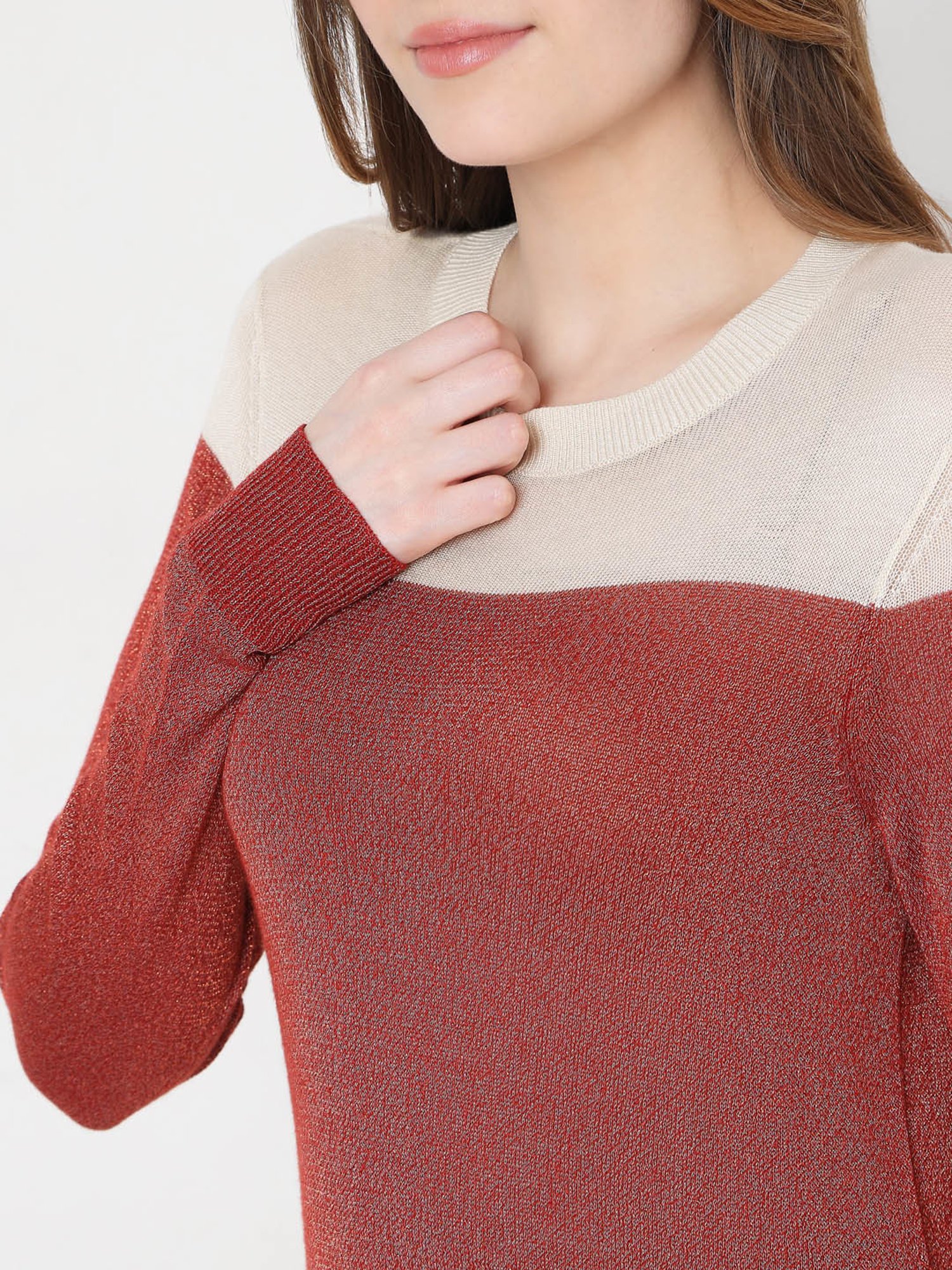 Vero Moda Red Textured Sweater
