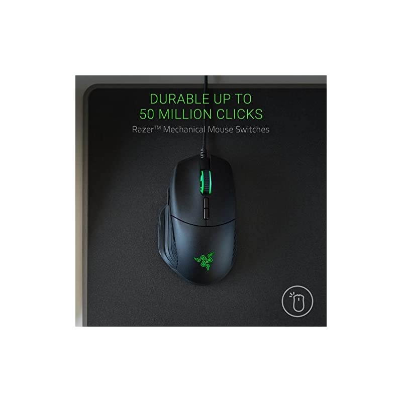 Basilisk Gaming Mouse 16000 DPI Optical Sensor Chroma RGB Lighting 8 Programmable Buttons Mechanical Switches Customizable Scroll Resistance Classic Black