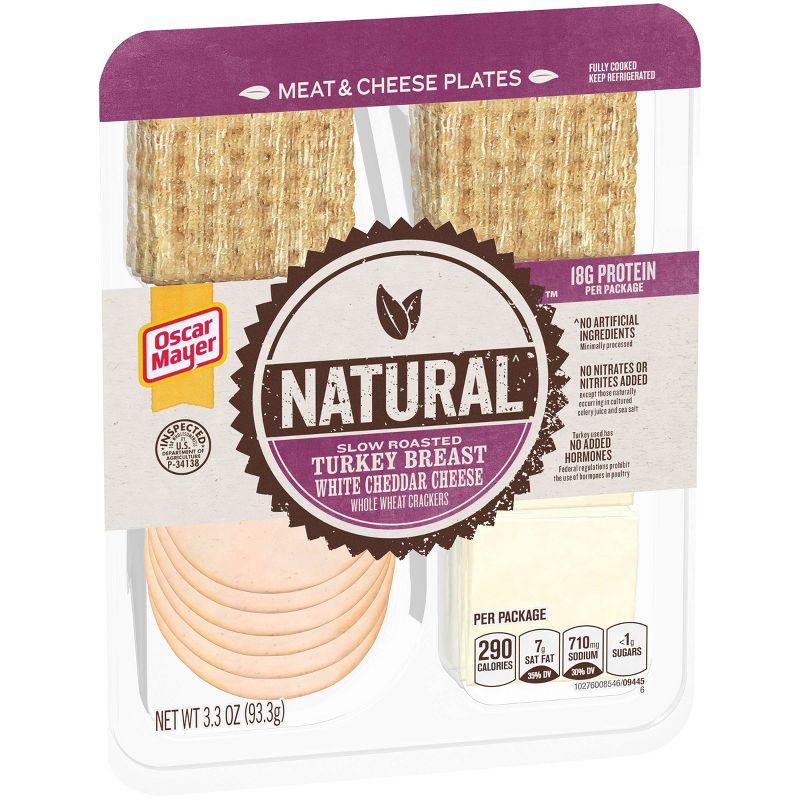 Oscar Mayer Natural Plate with Turkey, White Cheddar and Crackers - 3.3oz