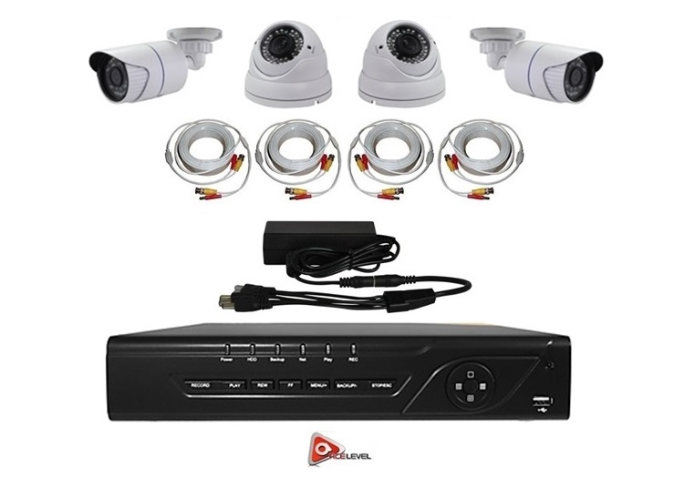 Acelevel 8 Channel HD AHD DVR Kit with 1TB and 2 x 720p Bullet Cameras & 2 x 720p Dome Cameras