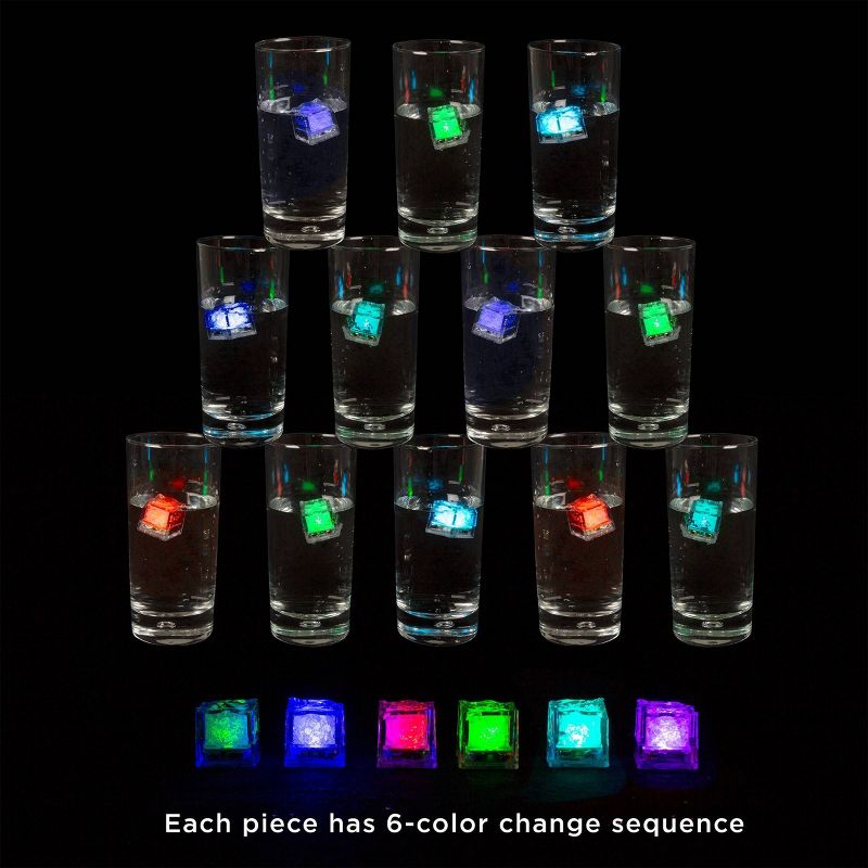 12pk LED Ice Cube Shape Lights