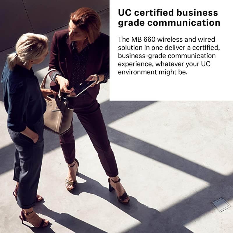 MB 660 MS (507093) - Dual-Sided, Dual-Connectivity, Wireless, Bluetooth, Adaptive ANC Over-Ear Headset | For Desk/Cell Phone & Softphone/PC Connection | Skype for Business Certified (Black)