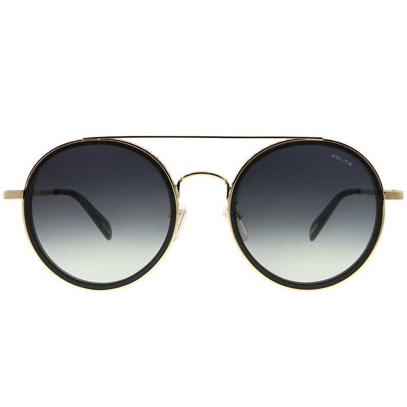 Police Flare 1 SPL 830 300 Unisex Round Sunglasses Gold on Black 51mm
