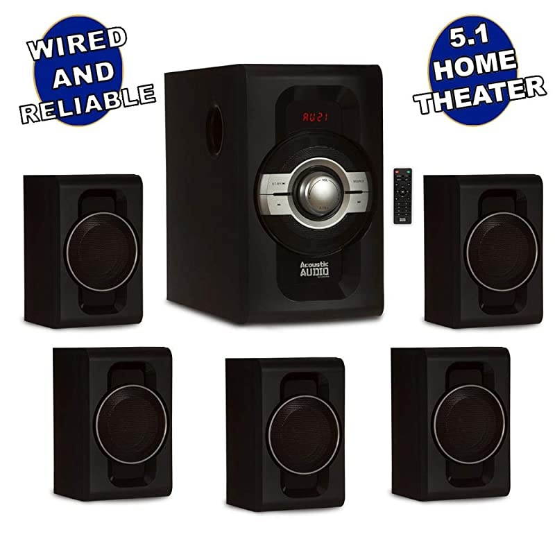 AA5240 Home Theater 51 Bluetooth Speaker System with USB and SD Inputs Black