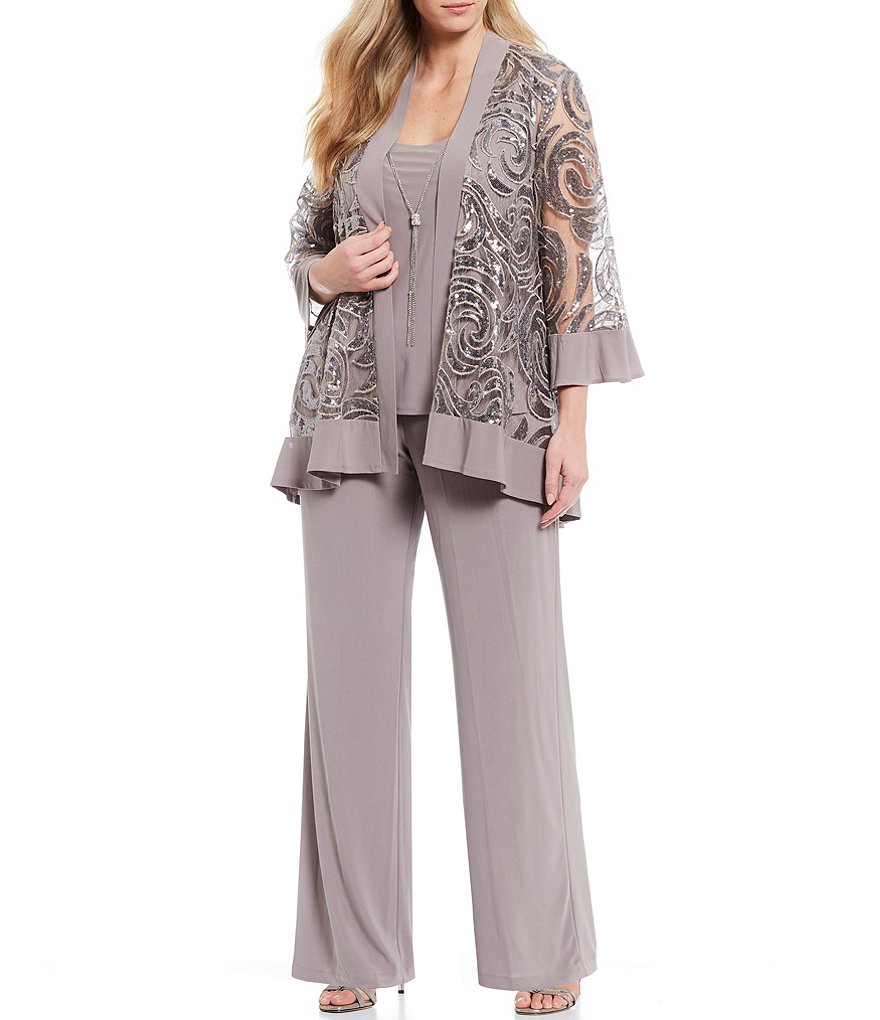 Jessica Howard Plus Size Crew Neck 3/4 Sleeve Printed Trapeze Dress