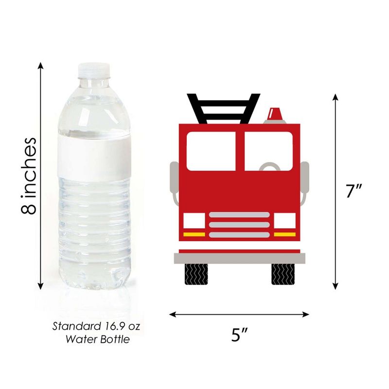 Big Dot of Happiness Fired Up Fire Truck - Decorations DIY Firefighter Firetruck Baby Shower or Birthday Party Essentials - Set of 20