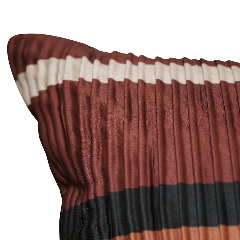 Jazzy Stripes Satin Square Throw Pillow Dark Red - Edie @ Home