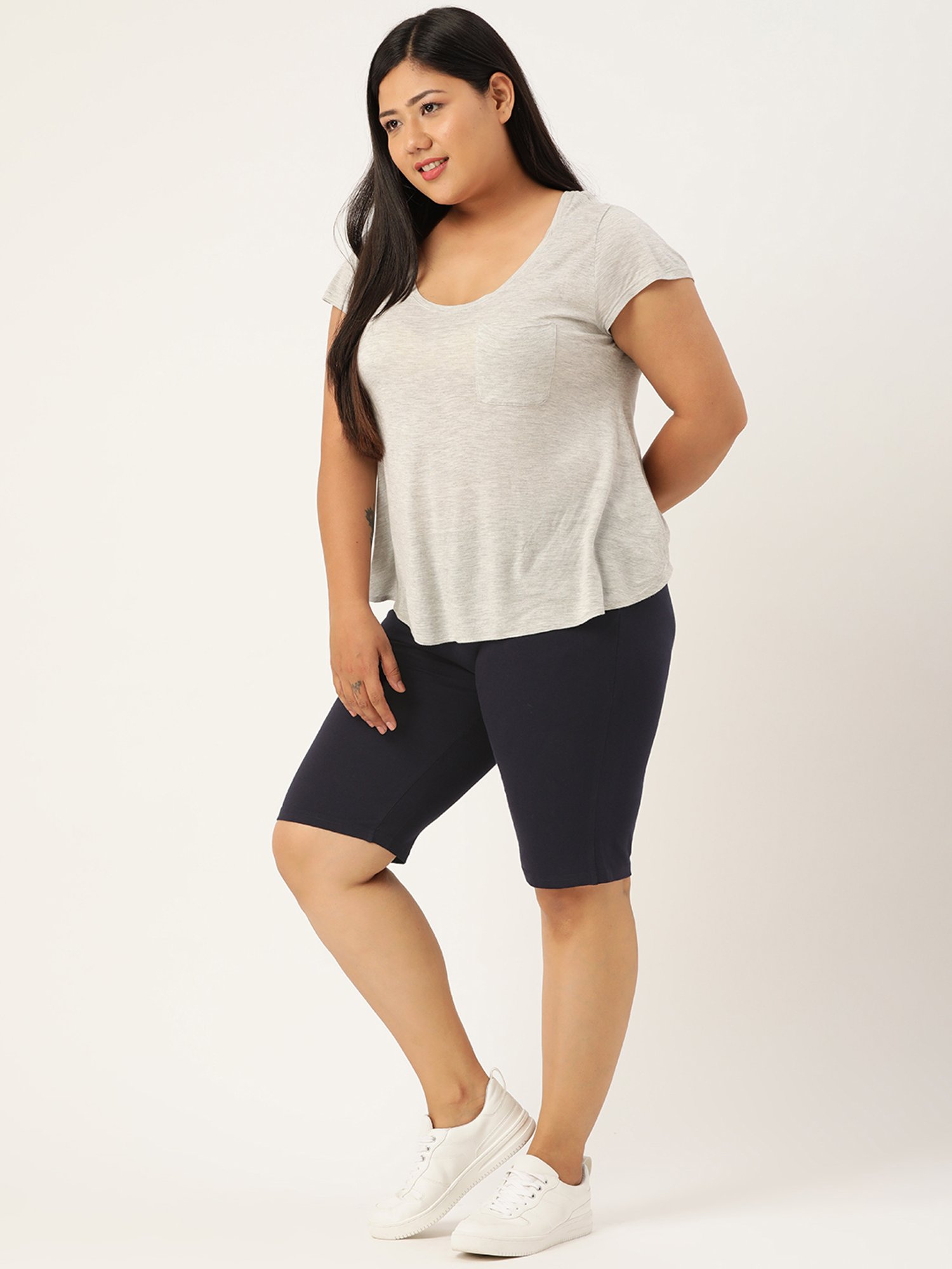 theRebelinme Navy Cotton Shorts