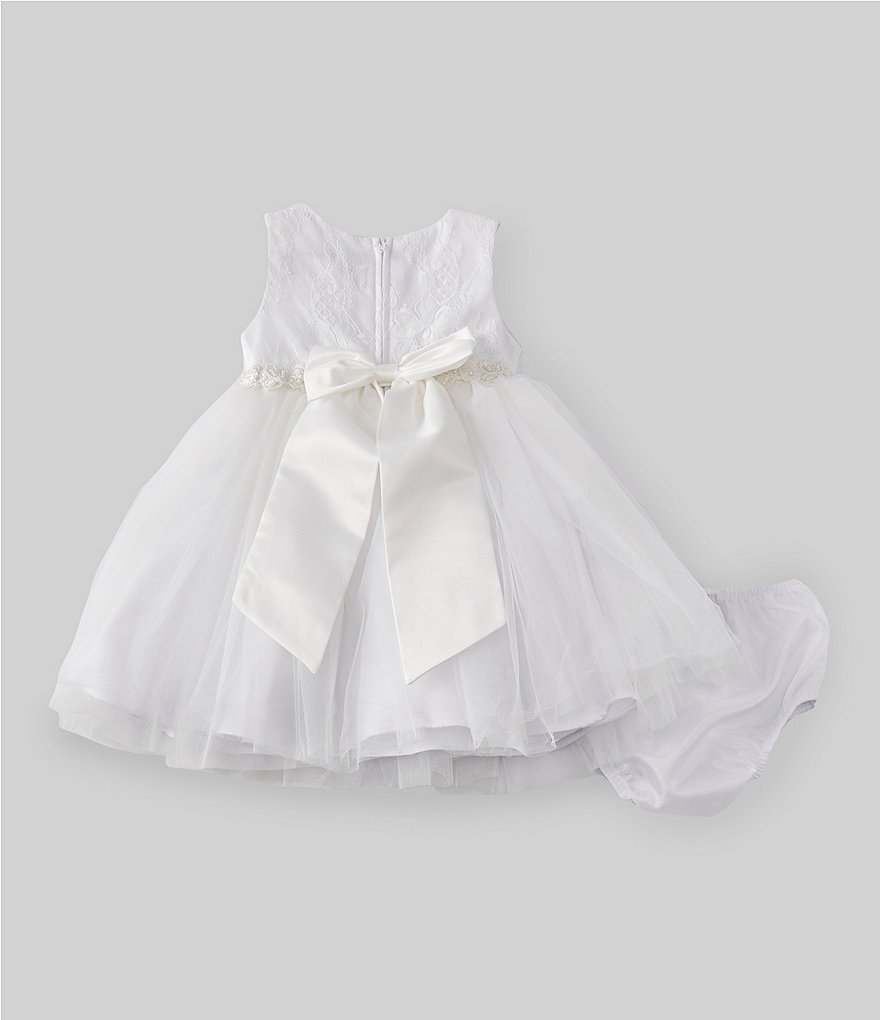 Chantilly Place Baby Girls 12-24 Months Lace/Mesh Ballerina A-Line Dress