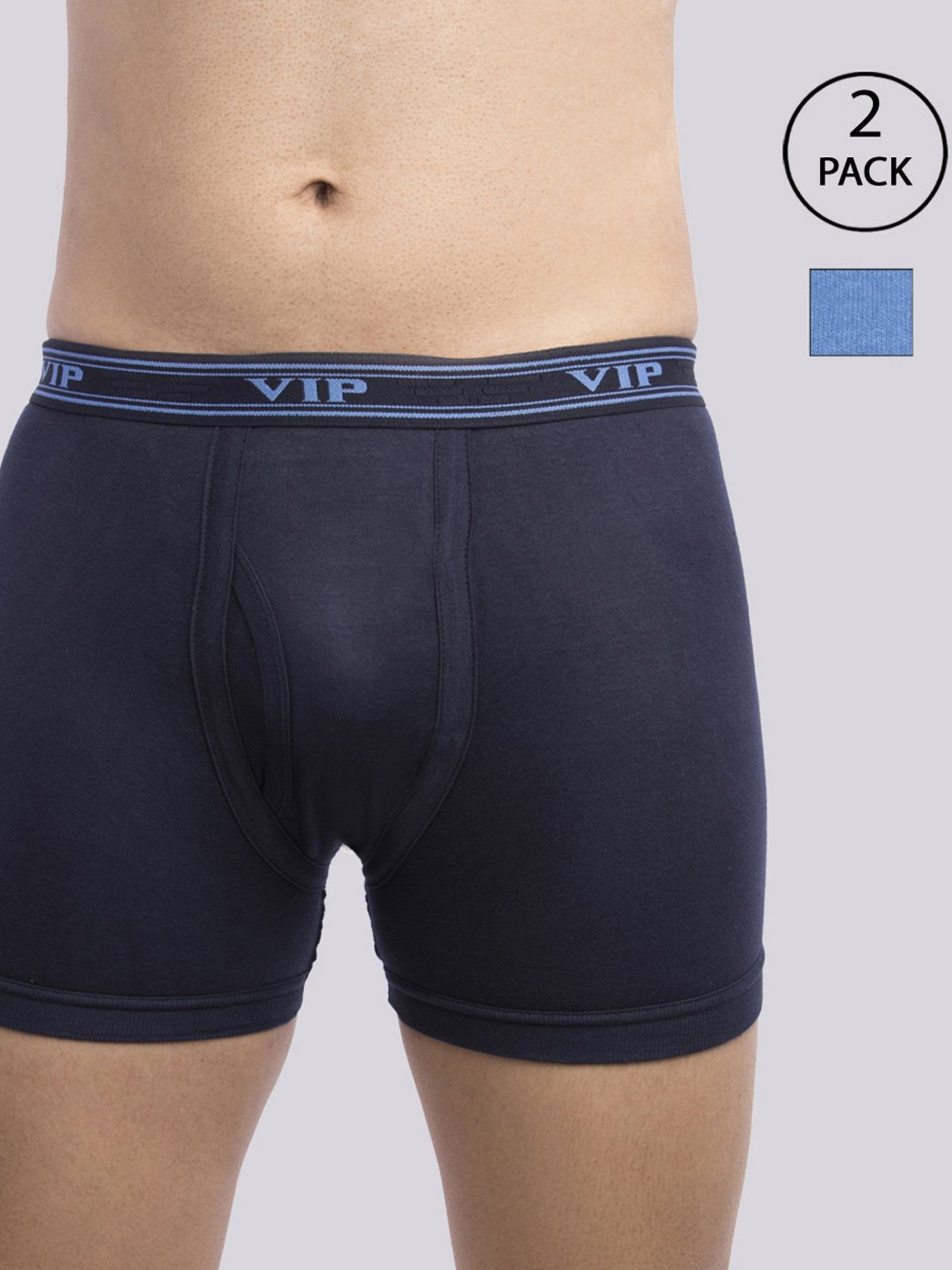 VIP Assorted Cotton Skinny Fit Trunks - Pack Of 2