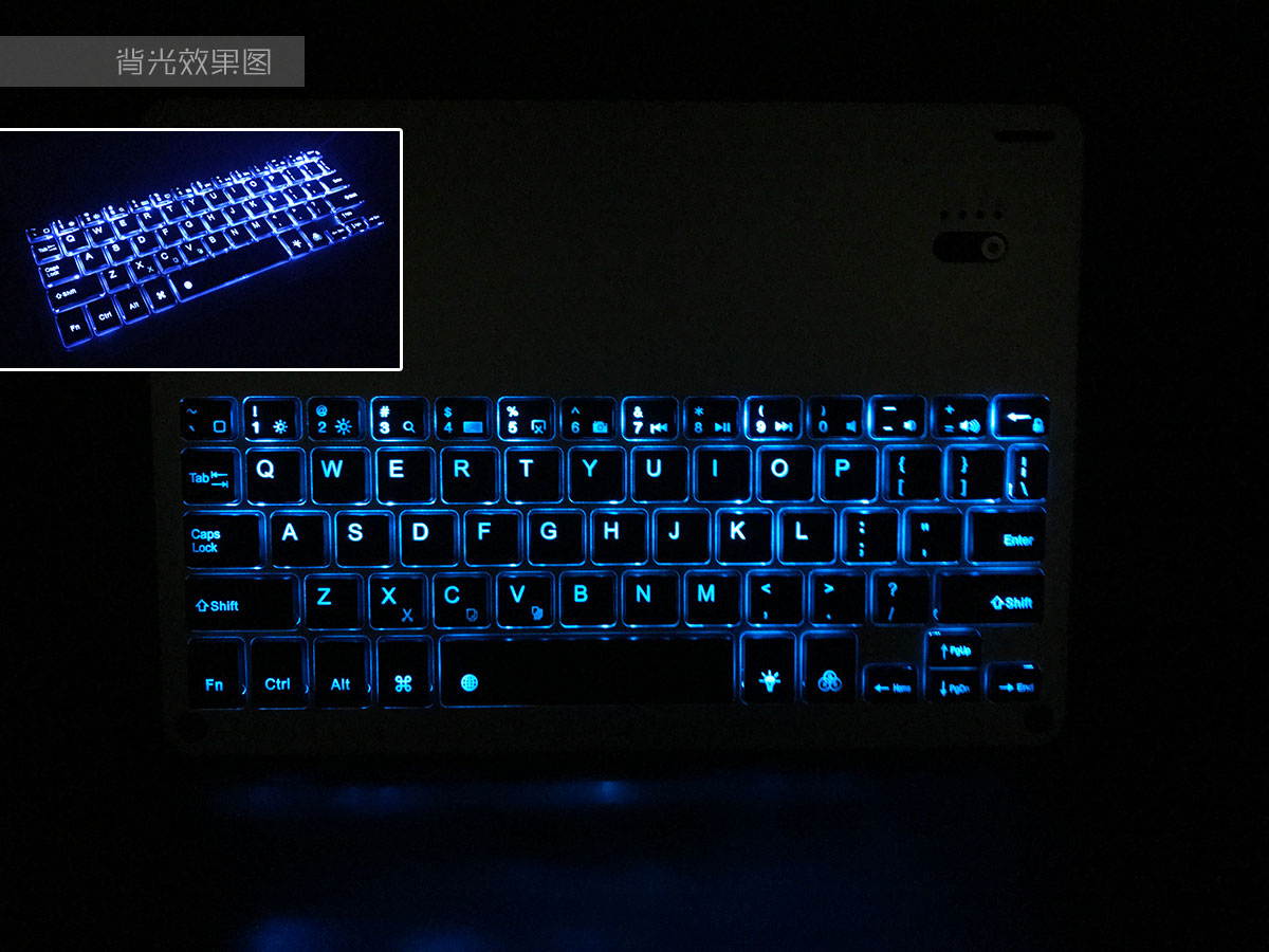 Ultra Thin Folio Cover with Removable 7 Color Backlit Wireless Bluetooth Keyboard for 2017 iPad iPad Pro 9.7 Air2