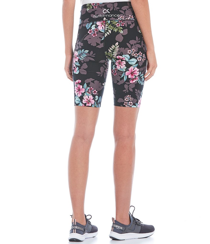 Calvin Klein Performance Print High Waist Side Pocket Biker Shorts
