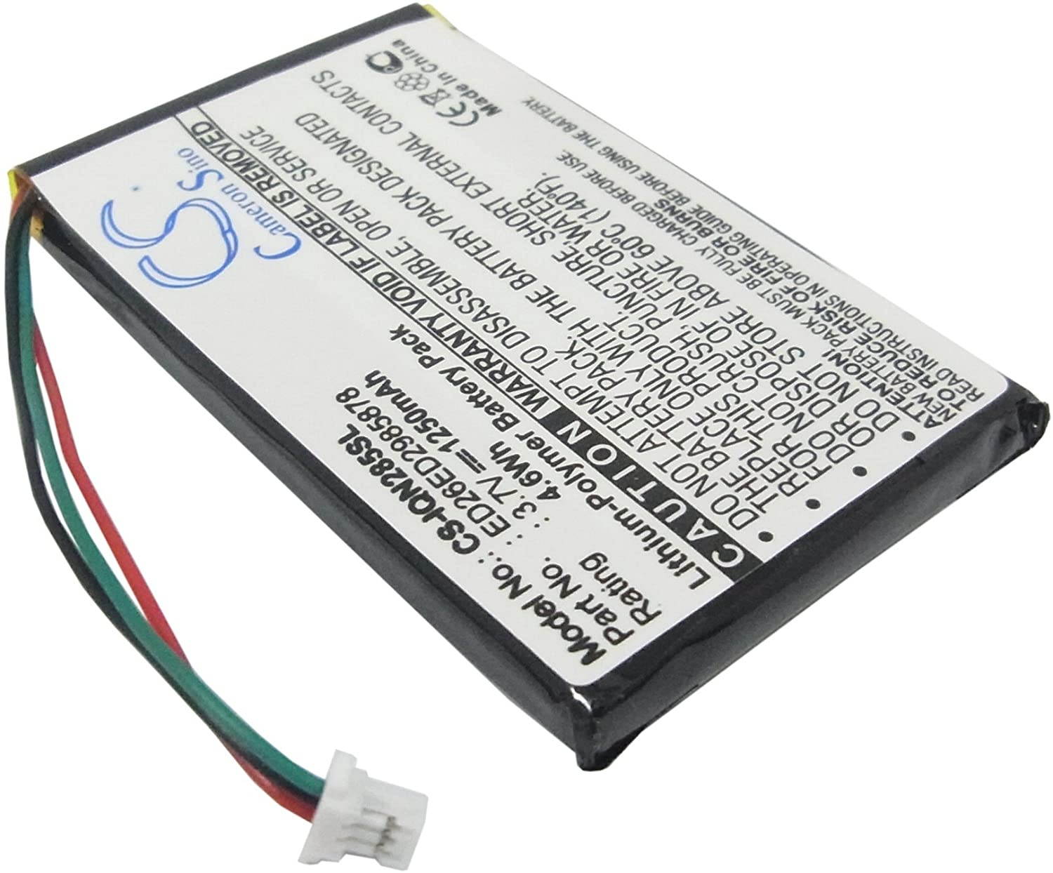 Replacement GPS Navigation Battery Part No.ED26ED2985878 for Garmin Nuvi 285, Nuvi 285W, Nuvi 285WT,1250mAh lipo