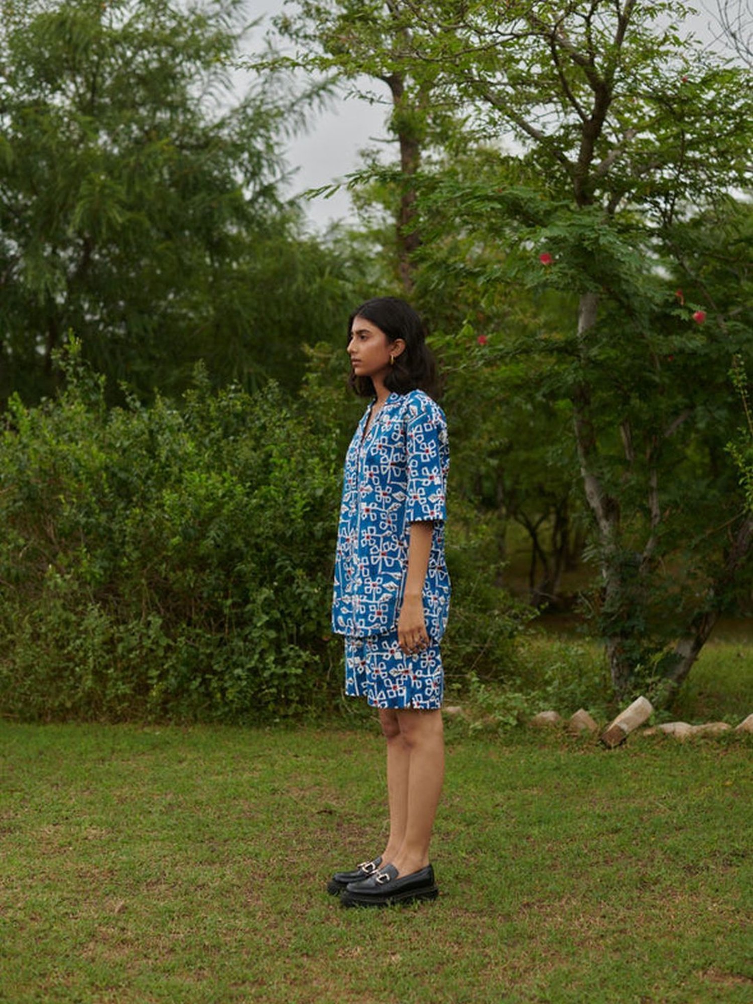 Khajoor Studio Blue Sundaze Desert Bluebell Camp Shirt