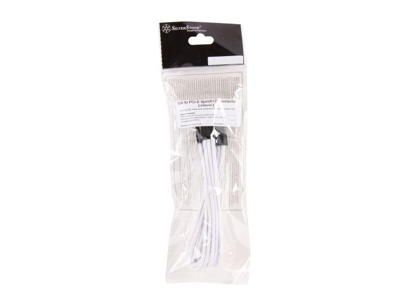 Silverstone PP07-PCIB Sleeved Extension Power Supply Cable, 1 x 8pin to PCI-E 8pin(6+2) Connector