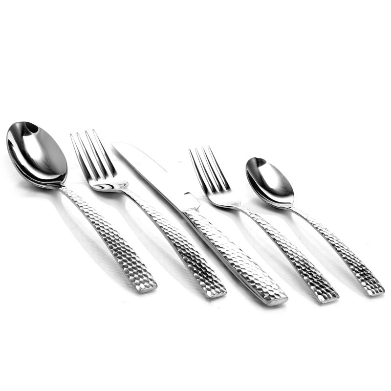 Gibson Braid 20 Piece Stainless Steel Flatware Set with Textured Handles