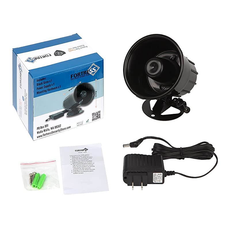 TM Loud IndoorOutdoor Weatherproof Black Siren for DIY S02GSM Home and Business Alarm Security Systems