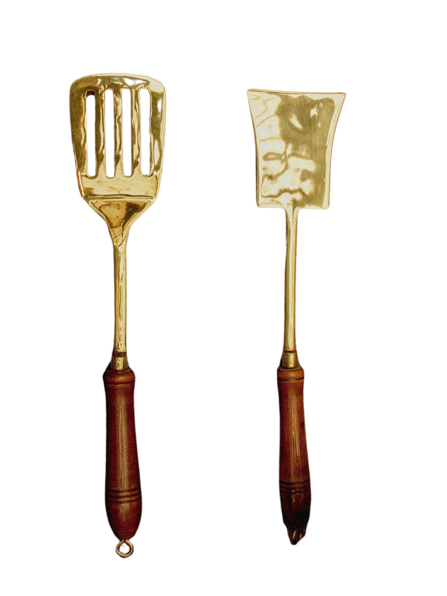 Ambi Heavy Brass Cooking Laddles / Karchi Set Of Five - Gloss Finish