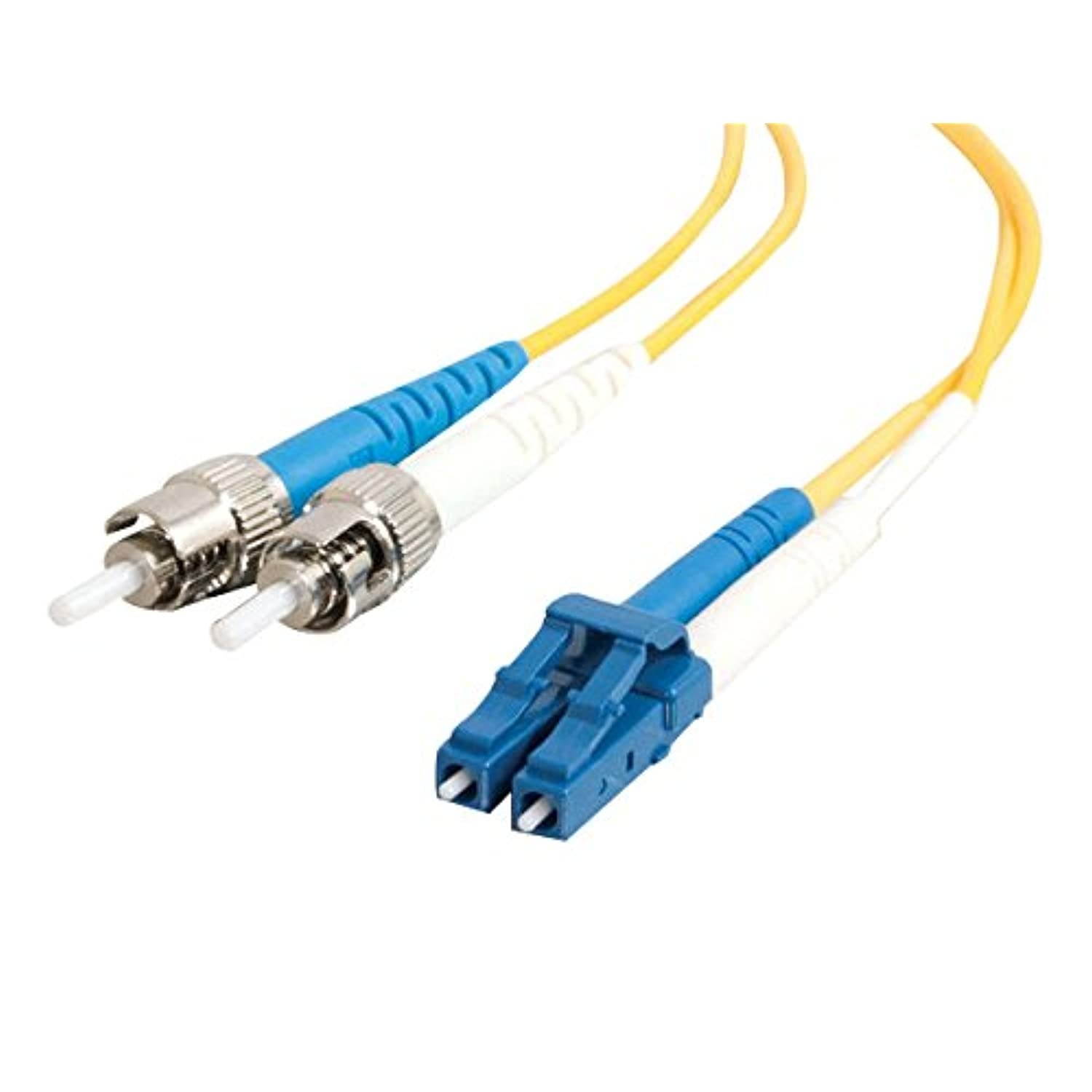 C2G 37486 OS2 Fiber Optic Cable - LC-ST 9/125 Duplex Single-Mode PVC Fiber Cable, Yellow (98.4 Feet, 30 Meters)