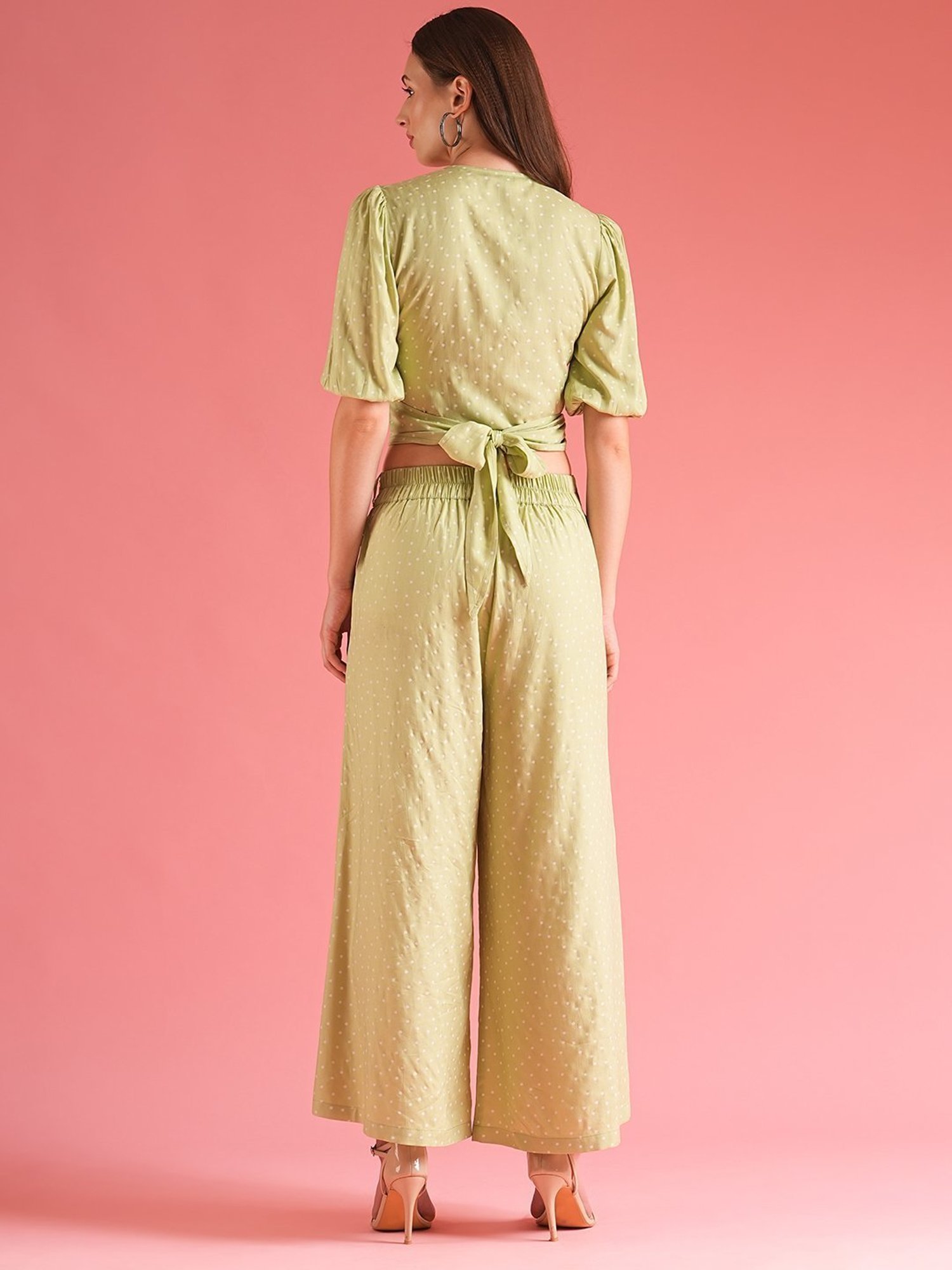 Globus Olive & White Printed Co-Ord Set