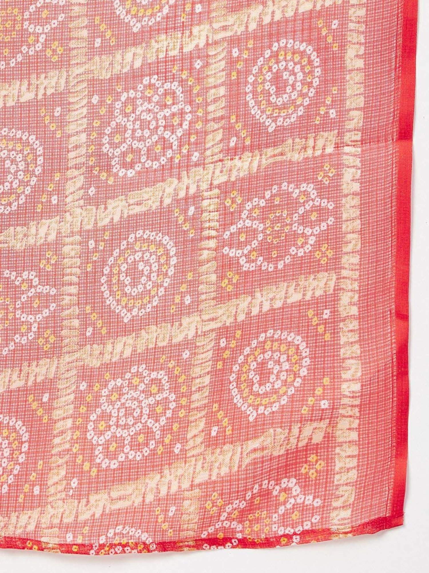 Inweave Red Cotton Printed Dupatta