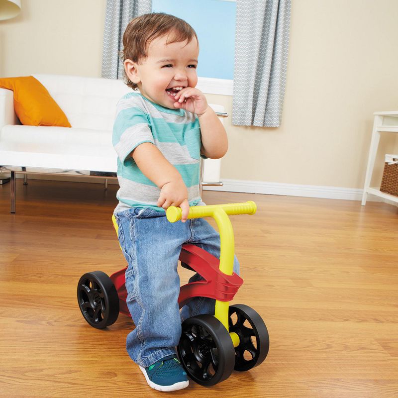 Little Tikes Scooteroo 4 Wheel Toddler Indoor Outdoor Ride On Toy Bike, Red/Yellow