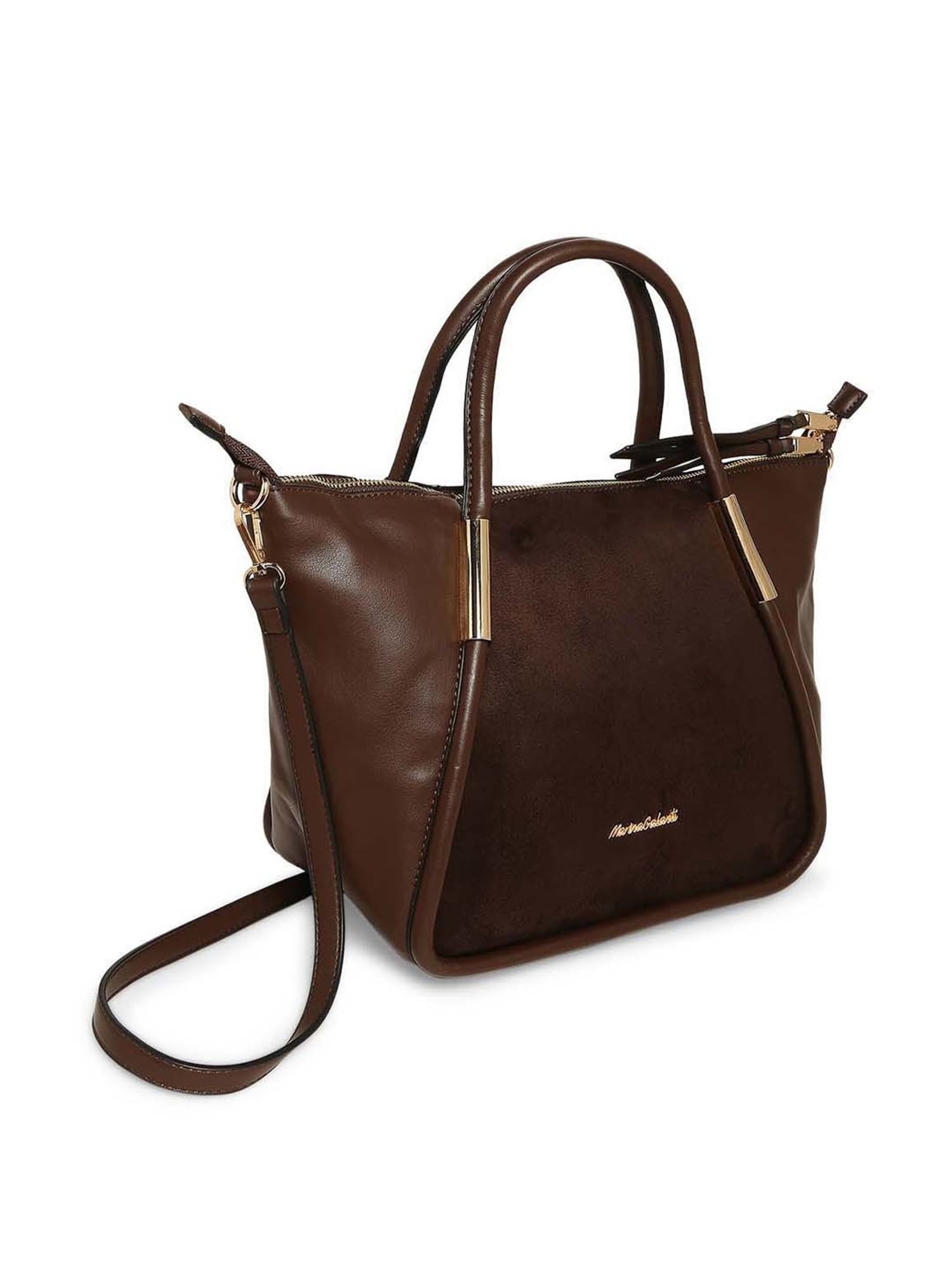 Marina Galanti Brown Solid Medium Tote Handbag