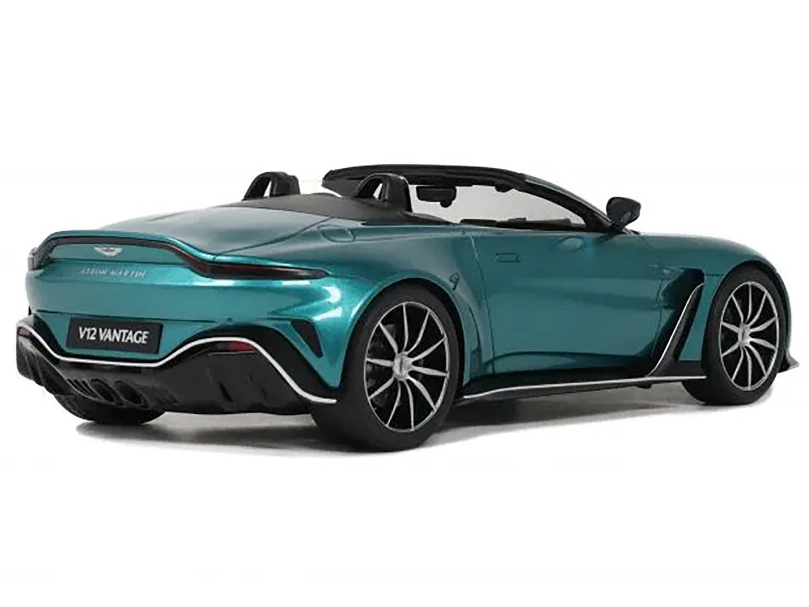 Aston Martin V12 Vantage RHD (Right Hand Drive) Scorpus Red with Black Top and Carbon Hood 1/18 Model Car by Top Speed