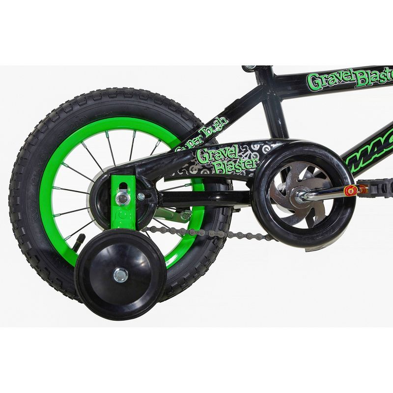 Dynacraft Children's Deluxe Magna Gravel Blaster Beginner Street Bike with Removable Training Wheels, 12-Inch