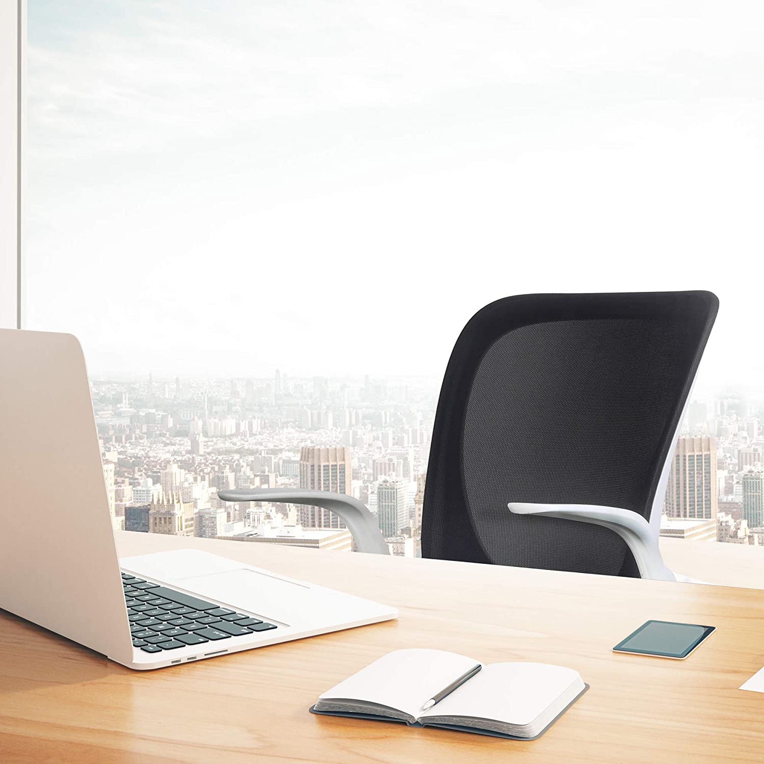 Home Office Chair Computer Desk Chair Flip-up Armrest Ergonomic Task Chair Compact 360&deg; Rotation Fold Away Space Saving Seat (9896)