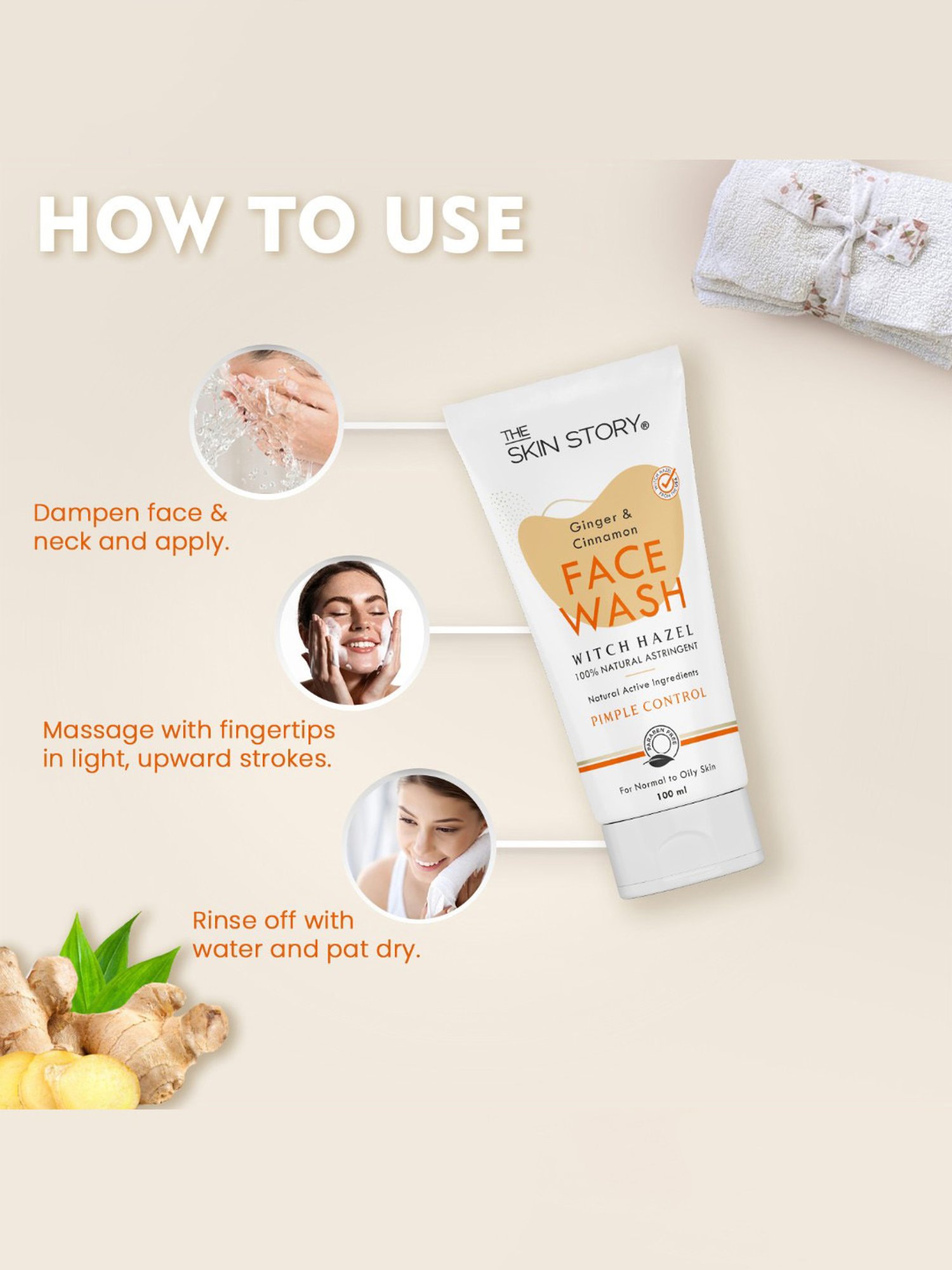 The Skin Story Ginger & Cinnamon Pimple Control Face Wash - 100 ml