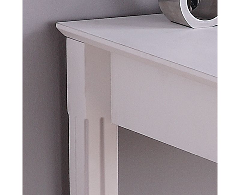 Home Office Deluxe White Wood Storage Computer Desk with Hutch - Saracina Home