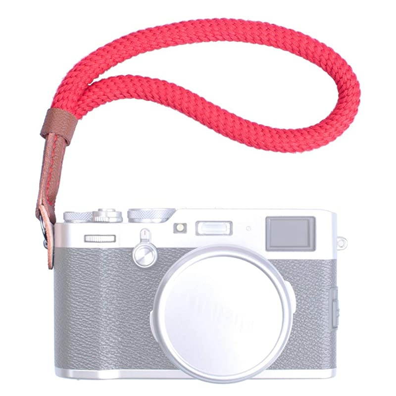 Red Cotton Camera Hand Wrist Strap Compatible with Fujifilm XT30 XT3 XT20 XT2 X70 XPro2 XE3 X30 XQ2 X100F X100T A6400 A6000 A6300 A6500 A6100 RXIR II RX10 Cameras Adjustable Safety Strap